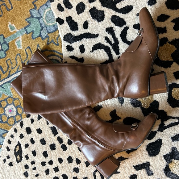 GUCCI Brown Lillian Leather Knee-High Boots - 39 - Picture 2 of 8